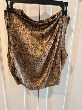 Sincerely Jules Leopard Print Cowl Neck Tank - Brown & Black